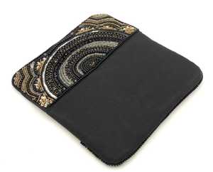 กระเป๋าคลัทช์ปักลูกปัดด้วยมือกระเป๋าราตรีเมล็ดสีดำสายโซ่ที่ถอดออกได้ - Product Image 5