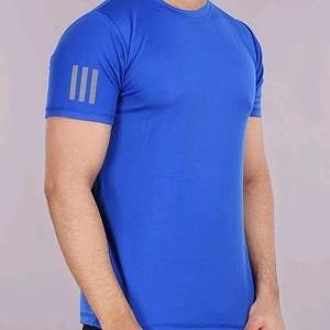 Camiseta Casual Elástica de Corte Regular para Hombre, Color Sólido, Manga Corta, 100% Algodón, Chifón, No Tejido, Modelo XF123 - Product Image 6
