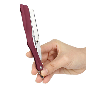 Maquinilla de afeitar con mango plegable para peluquero, maquinilla de afeitar recta de acero inoxidable de seguridad hecha en Pakistán - Product Image 5