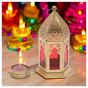 โคมไฟโมร็อกโกที่มีคะแนนสูงเชิงเทียนเหล็กสำหรับเดือนรอมฎอน, อีดมูบารักและของตกแต่งบ้านตัวเลือกขายส่งและปรับแต่ง - Product Image 1