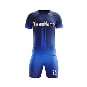 Conjunto de camiseta de fútbol con degradado azul personalizado, uniforme de fútbol transpirable de secado rápido, kit de equipo de sublimación para hombres con número de nombre - Product Image 2