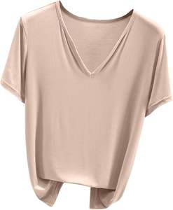 เสื้อยืดคอวีสำหรับผู้หญิงคุณภาพพรีเมียมพิมพ์ลายแขนสั้นขนาดพลัสไซส์ลำลองเสื้อฤดูร้อน - Product Image 5