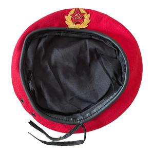 หมวกเบเร่ต์ขน100% หลากสีสำหรับผู้หญิงหมวกเบเร่ต์ปักโลโก้ตามสั่ง - Product Image 6