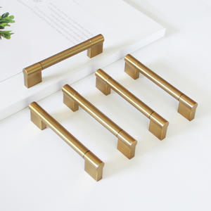 Poignée de meuble moderne dorée en acier inoxydable avec base en alliage d'aluminium pour cuisine, armoire et placard - Product Image 2