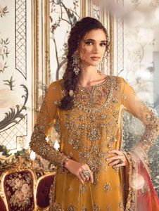 Nouveautés dernière mode élégante fête de mariage porter des robes femmes à la main henné mariées indien pakistanais Gharara robe adultes - Product Image 5