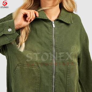 100% Cotton Women <b>Jackets</b> Breathable Trendy Fashionable <b>Customized</b> Stylish <b>Jackets</b> for Sale - Product Image 3