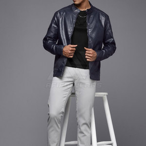 Veste en cuir pour hommes Veste en cuir coupe-vent Vêtements pour hommes à chaud Veste en cuir Nouvelle mode - Product Image 3