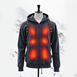 Heated Winter <b>Hoodie</b> <b>Electric</b> Warm Fleece Pullover Sweatshirt with Embroidered Custom Logo and OEM/ODM Private Label Options - Product Image 6