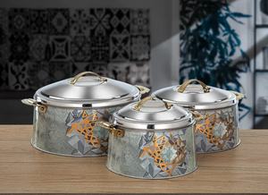 ภาชนะใส่อาหารหม้อปรุงอาหารทำจากไม้หุ้มฉนวนหม้อร้อนพร้อมฝาชุบนิกเกิลสำหรับงานเลี้ยงอาหารค่ำดีไซน์น่าสนใจ - Product Image 2