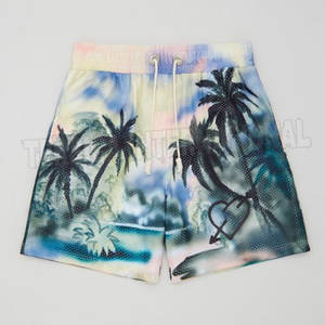 Haute qualité 100% Polyester hommes basket-ball sport Shorts décontracté maille taille élastique graphique Sublimation impression OEM Service - Product Image 1