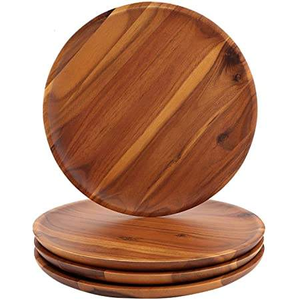 Assiette en bois massif naturel, peut contenir gâteau, dessert, fruits, assiette multifonction, accessoire de cuisine, haute qualité, en vente - Product Image 2