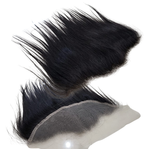 Extensions de cheveux naturels dentelle frontale indonésienne 100% cheveux vierges Remy humains cuticule alignée Texture droite haut noir naturel - Product Image 1