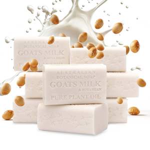 Jabón Sólido de Leche de Cabra Botánico Australiano, Set de 16 Barras, Paquete de 8, 6.6 oz, Jabones en Barra Triples, Iluminadores e Hidratantes - Product Image 5