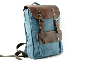 Sac à dos unisexe en cuir et toile de luxe, décontracté, vintage, pour voyage, école, ordinateur portable, respirant, écologique, grande capacité - Product Image 4