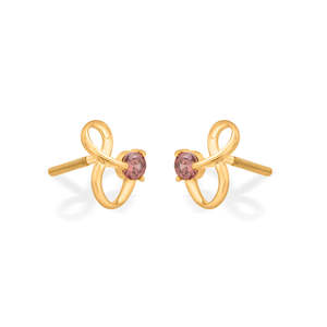 Boucles d'oreilles créoles et huggies en or avec grenat éternel - Boucles d'oreilles pendantes raffinées - Product Image 4