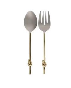 Serveur à salade en métal à poignée simple au fini argenté, conception standard pour la maison et les hôtels, ensembles d'outils à salade de table - Product Image 4