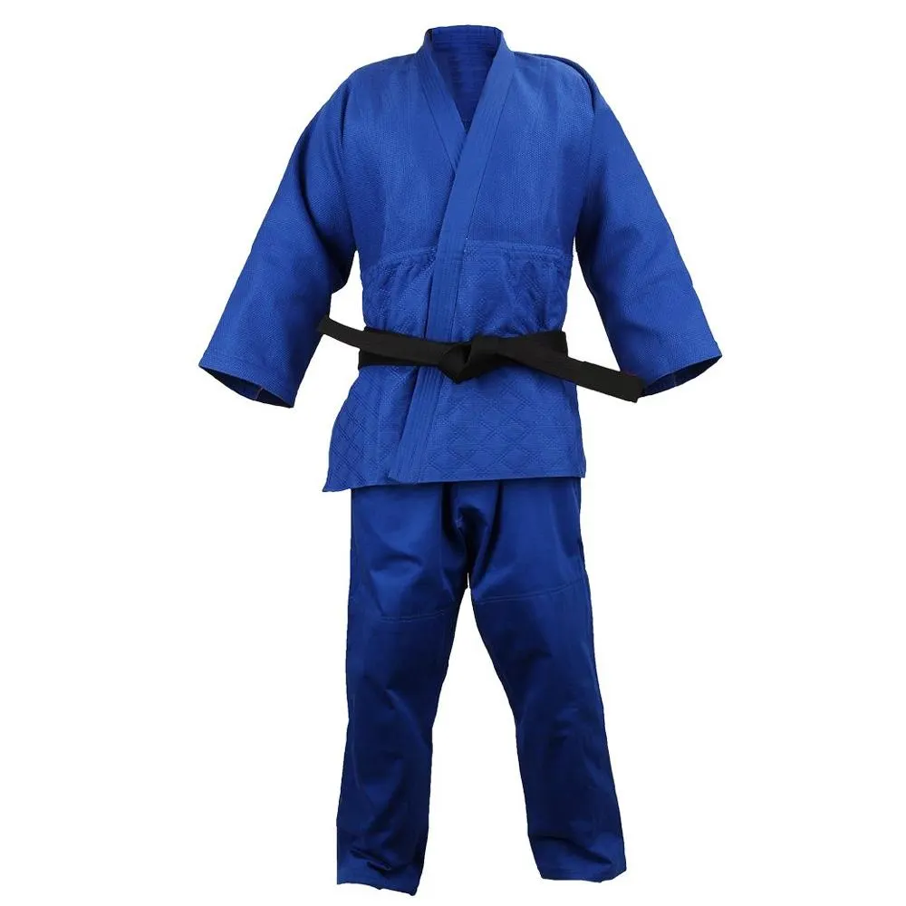 Vente chaude Judo professionnel en gros uniforme bleu 100% coton respirant léger uniformes de Judo personnalisés