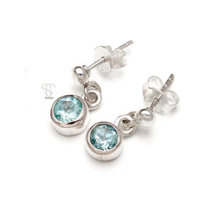 Natural Blue Blue Topaz Gemstone 925 Solid Sterling Silver Handmade <b>Earring</b> Customizable <b>Long</b> Jewelry Women Cute Gift - Product Image 1