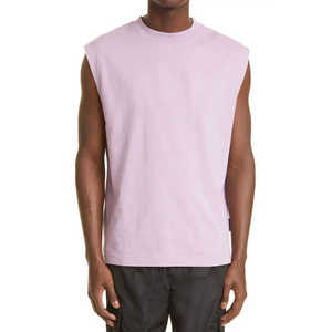 T-shirt sans manches en coton 100% délavé à l'acide, streetwear tendance, décontracté, été, fabricant OEM - Product Image 2