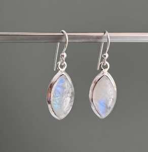 925 Sterling Silver Boho Style Rainbow Moonstone Gemstone Earrings Handmade Jewelry for Party Women's Gift - Product Image 3