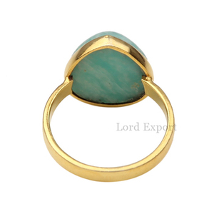 แหวนพลอยอเมซอนสีเขียวธรรมชาติขนาด18K โรเดียมขนาด12มม. แหวนรูปหัวใจน่ารักสำหรับ925ผู้หญิงเครื่องประดับมีฝาปิดอัญมณีสีเงิน - Product Image 5