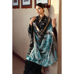 Ensemble 3 pièces en soie Dobby brodée avec bordures et dupatta Zari, tenue indienne douce pour les festivals FE-52064 - Product Image 3
