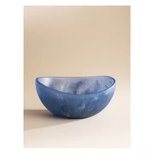 Saladier de classe supérieure avec effet marbre et motif rond aqua, la forme est ronde 2025 saladier utilisé dans la maison et l'hôtel - Product Image 4