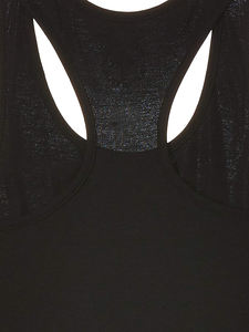 Débardeur de gymnastique avec logo personnalisé pour femmes, gilet de yoga respirant de couleur unie, col en U, vêtements de sport de fitness avec étiquette en tissu tricoté - Product Image 3