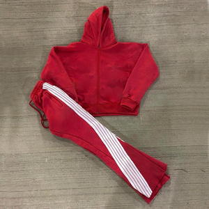 Custom Embroidered logo Oversized Sweatpants and Hoodie Set Cotton Sweatsuit Jogging Set Suit Tracksuit <b>for</b> <b>Men</b> - Product Image 1