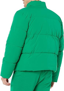 Blouson d'hiver matelassé pour homme en toile, avec coque en nylon épais et doublure en polyester, coupe classique, motif uni, fermeture éclair sur le devant. - Product Image 6