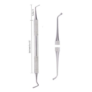 Juego de Recortadores Dentales Manuales con Mango Moleteado, Instrumentos Quirúrgicos de Clase I Plateados, 108 mm de Longitud, Tamaño de Punta 1/1 - Product Image 3