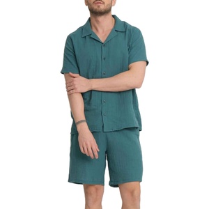 Ensembles d'été personnalisés pour hommes, polos et shorts en coton tricoté de haute qualité, ensembles décontractés respirants pour l'extérieur, ensemble deux pièces pour hommes - Product Image 1
