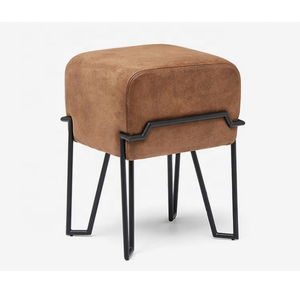 Hot Selling Mid Century Modern Genuine Leather Brown <b>Stool</b> Industrial <b>Stools</b> Home Outdoor Bedroom Furniture-Available Bulk - Product Image 1