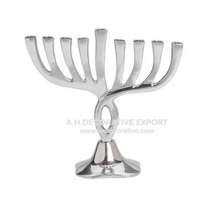 Menorá Judía de Primera Calidad, Candelabro de Metal Navideño, Decoración Hecha a Mano para el Hogar, Fabricante de la India - Product Image 3