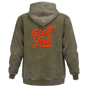 Sweat-shirt à capuche surdimensionné 100% coton mélangé personnalisé pour hommes - Product Image 6