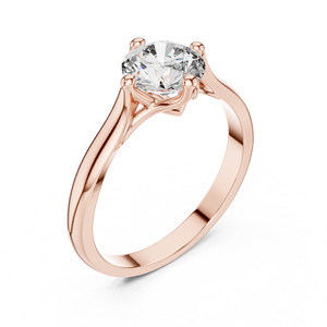 Rose Gold Crown Prong Diamond Cluster Ring 14k Gold Plated Alloy Luxury Engagement Jewelry Elegant <b>Bridal</b> Women - Product Image 1
