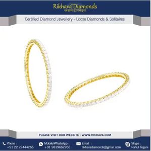 Rikhava สร้อยข้อมือเพชรและกำไลทองสำหรับผู้หญิงหมั้นงานครบรอบแต่งงานปาร์ตี้หรือของขวัญ - Product Image 4