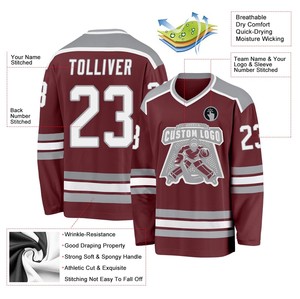 Maillot de hockey sur glace personnalisable de style nouveau en gros, meilleure qualité, uniforme entièrement sublimé avec technique de broderie - Product Image 6