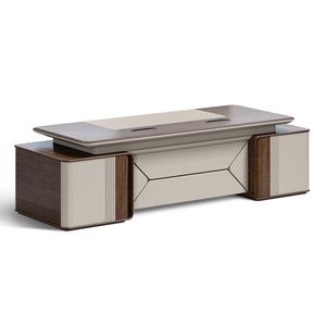 Bureau de direction moderne de luxe, bureau modulaire en bois pour PDG, poste de travail en forme de L, grand bureau de direction, ensemble de mobilier de bureau - Product Image 1
