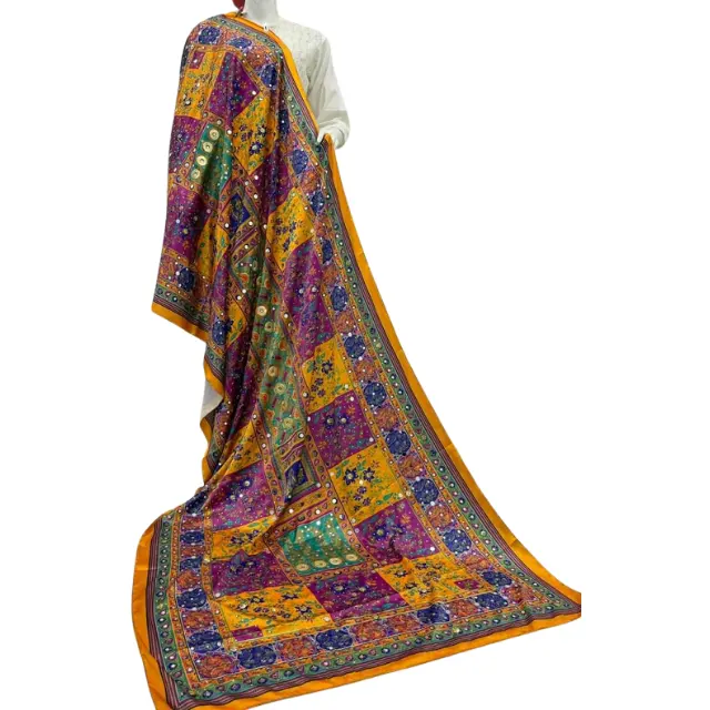 Vestido de seda dupatta tradicional indiano, xale dupatta de seda da moda para mulheres, moda de moda casual, vestido dupatta de seda tradicional indiana