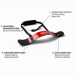 RexFit Sport - Soporte Ajustable para Bíceps con Acolchado Contorneado para Entrenamiento de Aislamiento Muscular - Product Image 5