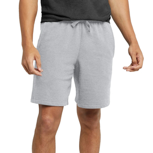 Short uni pour hommes Vêtements de sport d'entraînement Short de survêtement personnalisé en coton de couleur unie Short brodé en 3D en molleton pour hommes - Product Image 2