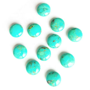 Cabochon rond de turquoise véritable Cabochon de turquoise naturelle en forme de pierre précieuse à dos plat - Product Image 4