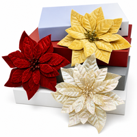 Glitzernde Künstliche Weihnachtsstern-Blumenzweige Festliche Baumschmuck-Verzierungen Festliche Blumenstiele