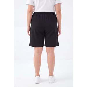 Shorts en coton grande taille noirs - Product Image 3