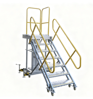 Échelle à plateforme roulante industrielle Stonimage, nouvelle, pour entrepôt, escalade, 4 roues, mobile, grande échelle en profilé aluminium