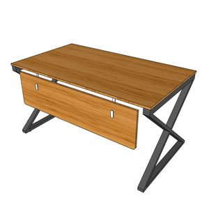 Bureau XBamboo BFXB006 140x80cm, table d'ordinateur moderne minimaliste avec pieds en fer assemblés pour le bureau ou la chambre - Product Image 5
