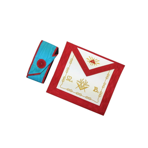 Masonic aasr scottish Rite ชุดผ้ากันเปื้อนและสายสะพายสีแดง - Product Image 2