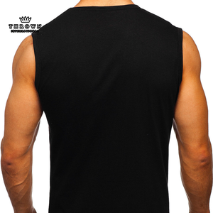 Camisetas sin mangas personalizadas al por mayor para hombre, estilo urbano, transpirables, de algodón/fibra de bambú, ecológicas, de secado rápido, tejido de punto. - Product Image 3