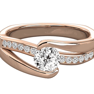 Anillo Solitario con Engaste de Puntas y Diamante Redondo - Product Image 4